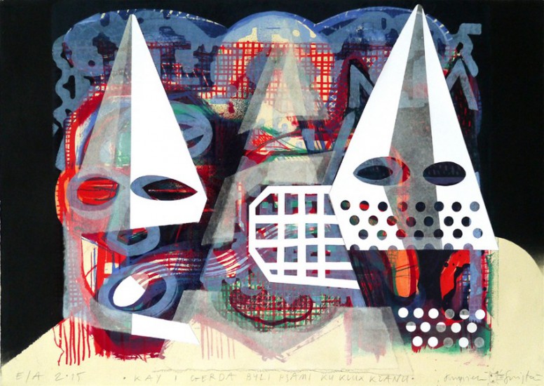 Kay and Gerda were Ku Klux Klan dogs | lithography | 70×100 cm | 2015
